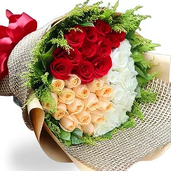 Balin You flowers  -  Luxury Red, White, and Champagne Rose Floral  Flower Delivery