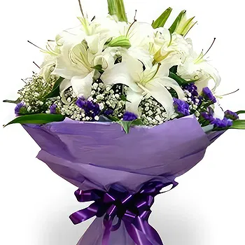 Balin You flowers  -  Elegant White Lilies with Baby's Breath Bouqu Flower Delivery
