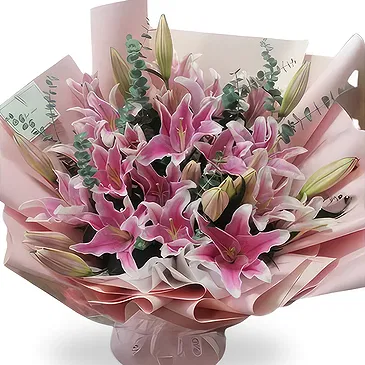 China flowers  -  Elegant Pink Lilies Hand Bouquet Flower Bouquet/Arrangement