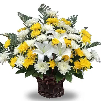 Balin You flowers  -  Elegant White and Yellow Chrysanthemums Bouqu Flower Delivery