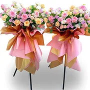 China online Florist - ElegantMixed Flower & Rose Standing Basket Bouquet