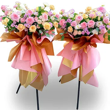 China flowers  -  ElegantMixed Flower & Rose Standing Basket Flower Bouquet/Arrangement