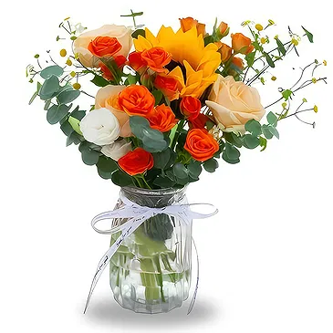China flowers  -  Golden Sunflowers with Champagne Roses  Flower Bouquet/Arrangement