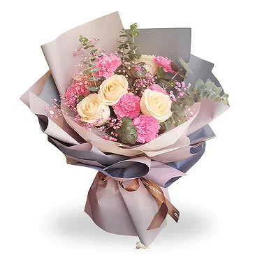 China flowers  -  Roses, Carnations, and Baby's Breath Bouquet Flower Bouquet/Arrangement