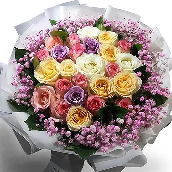 Balin You flowers  -  Charming Bouquet of Pink, White, Champagne, a Flower Delivery