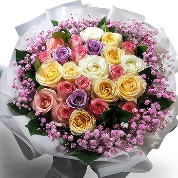 China flowers  -  Charming Bouquet of Pink, White, Champagne, a Flower Bouquet/Arrangement