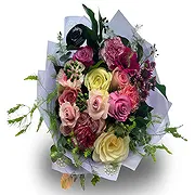 Alle andre byer Online blomsterbutikk - Glade roser med blandede farger Bukett