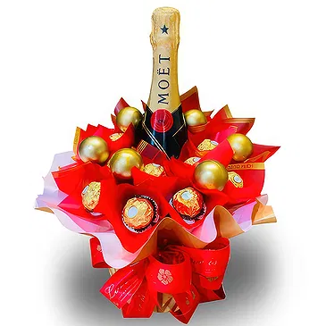 Subic flowers  -  Luxury Champagne and Ferrero  Flower Bouquet/Arrangement