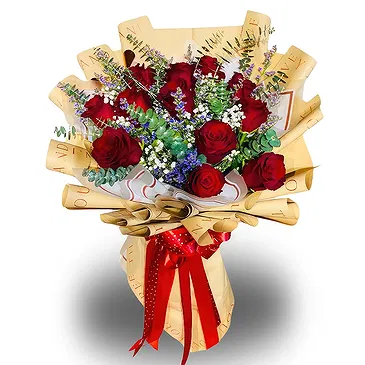 Asipulo flowers  -  Elegant Red Flower Bouquet/Arrangement