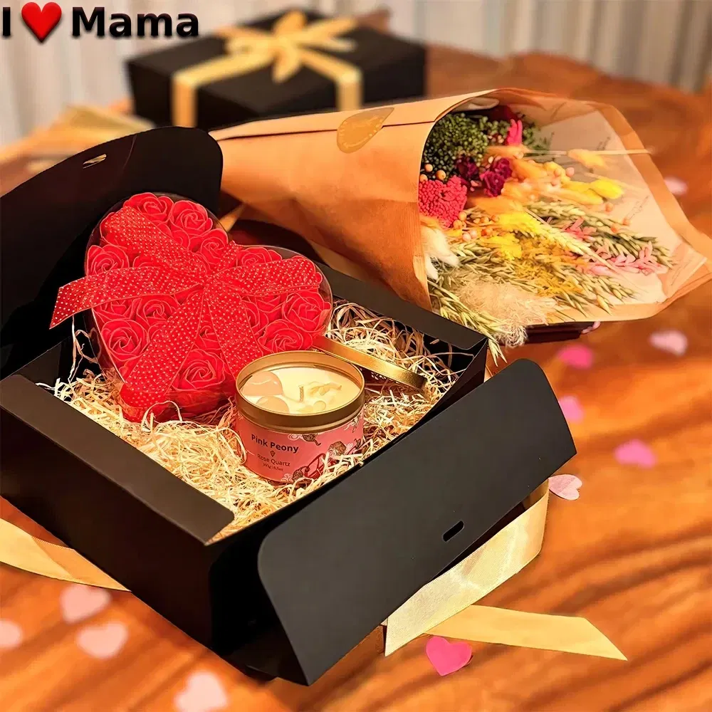Nice flowers  -  Romantic Giftset: Candle and Flower