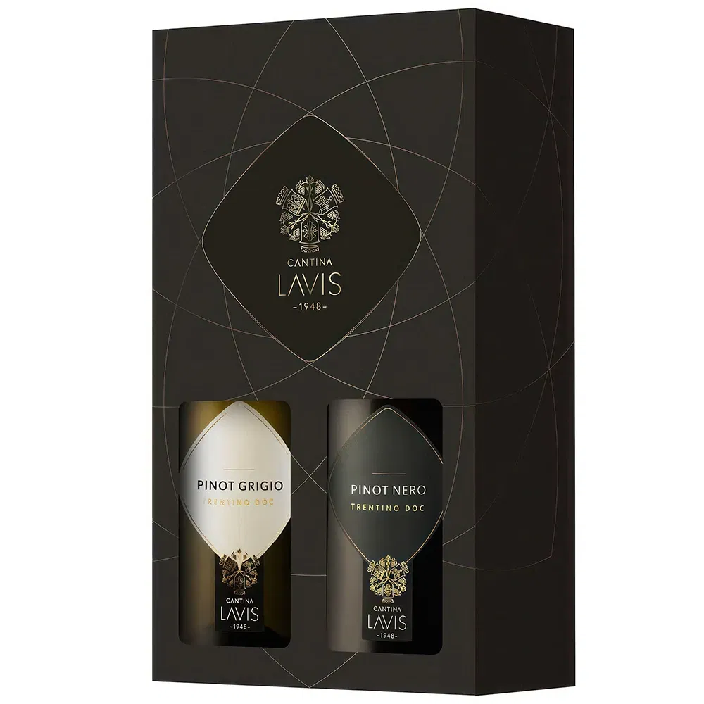flores Alicante floristeria -  Set de regalo de vino tinto y blanco Lavis Pi