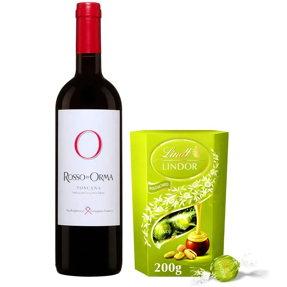 Madrid flowers  -  Italian Red Wine and Lindt Pistachio Truffles