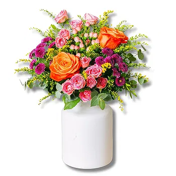 Madrid flowers  -  Nivea Waterfall: Vivid Citrus Rose Bouquet Flower Delivery