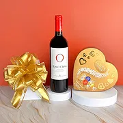 Tenerife Floristeria online - Vino tinto toscano premium y pralinés Lindt Ramo de flores