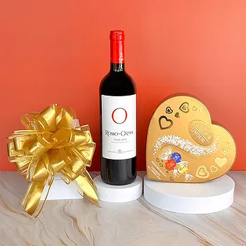 Austria flowers  -  Premium Toscan Red Wine and Lindt Pralines Flower Delivery