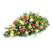 Amsterdam-Zuidoost online Florist - Half coffin cover 90-100cm - soft pink and wh Bouquet