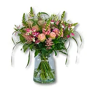 Tilburg Online Blumenhändler - Kondolenzstrauß Rosa + Vase Blumenstrauß