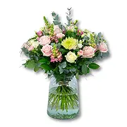 Holland online Blomsterhandler - Lyserød Kondolencebuket + Vase Buket