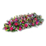 Amsterdam Online Florist - Halv kista 90-100 cm - ljusrosa och Bukett