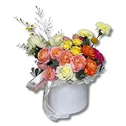 Ras Al Khaimah online Blomsterhandler - Luksuriøs farverig blomster- og rosebuket Buket