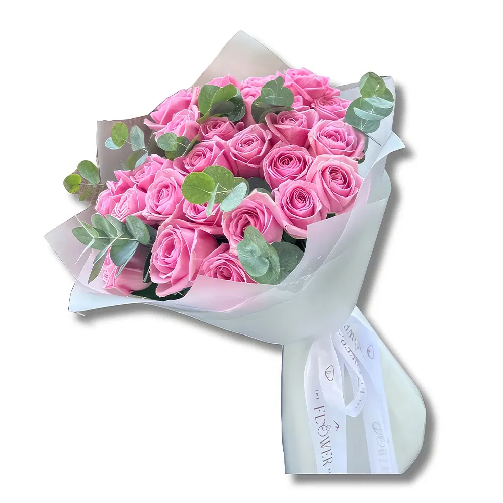flores de Abu Dhabi- Buquê elegante de rosas cor de rosa