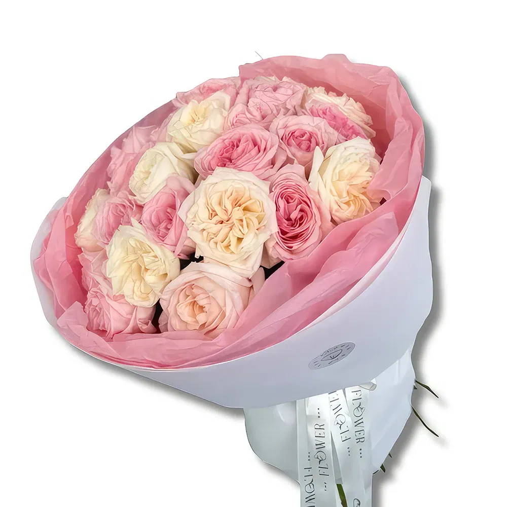 flores de Abu Dhabi- Buquê elegante de rosas de jardim