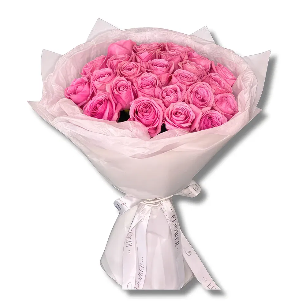 flores de Abu Dhabi- Buquê elegante de rosas cor de rosa