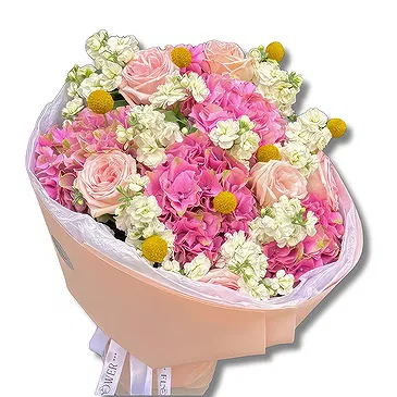 Garhoud flowers  -  Pink and White Fresh Mixed Flower Bouquet Flower Bouquet/Arrangement
