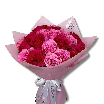 United Arab Emirates flowers  -  Elegant 21 Mixed Pink Roses Flower Delivery
