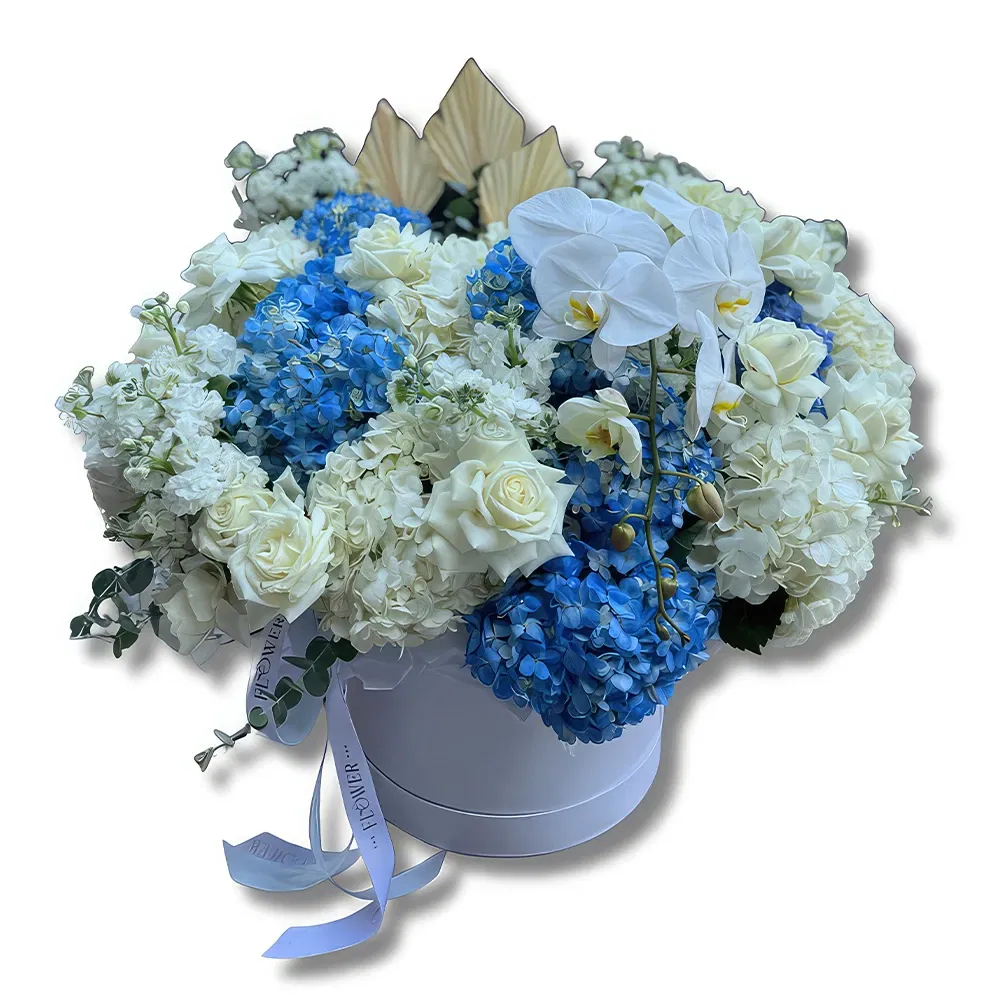 flores de Abu Dhabi- Arranjo elegante de caixa com hortênsias