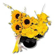 Al Khan Lagoon online bloemist - Premium zwarte fluwelen doos met zonnebloemen Boeket