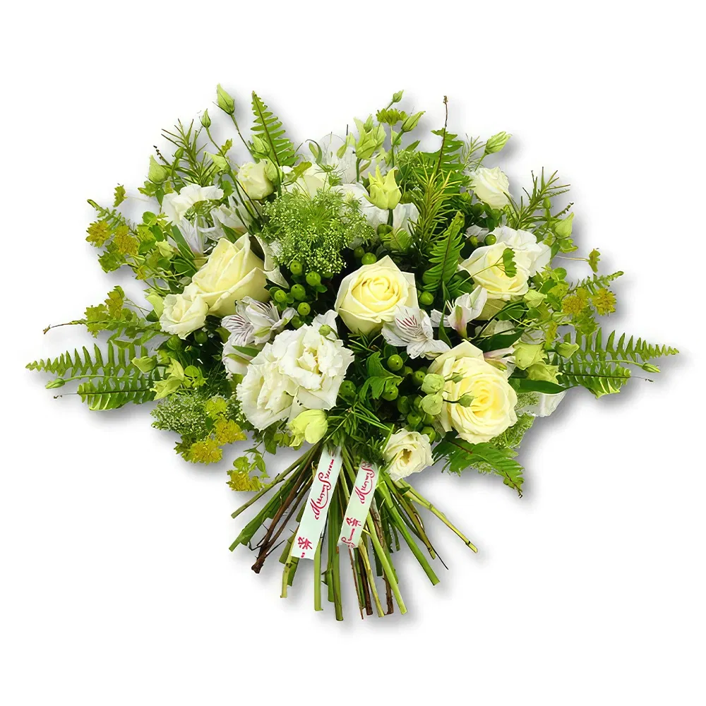 Dubai flowers  -  White Roses and Alstroemeria Bouquet 