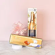 Hoya Andrea Online kukkakauppias - Alkoholiton Chardonay ja Lindt XL -suklaapatu Kimppu