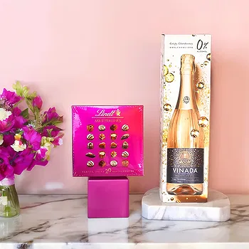 fiorista fiori di Frankfurt- Chardonay analcolico e 20 tartufi Lindt Fiore Consegna