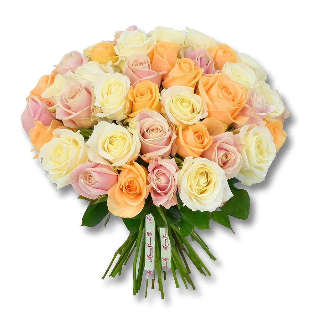 flores Qatar floristeria -  Rosas elegantes de colores suaves