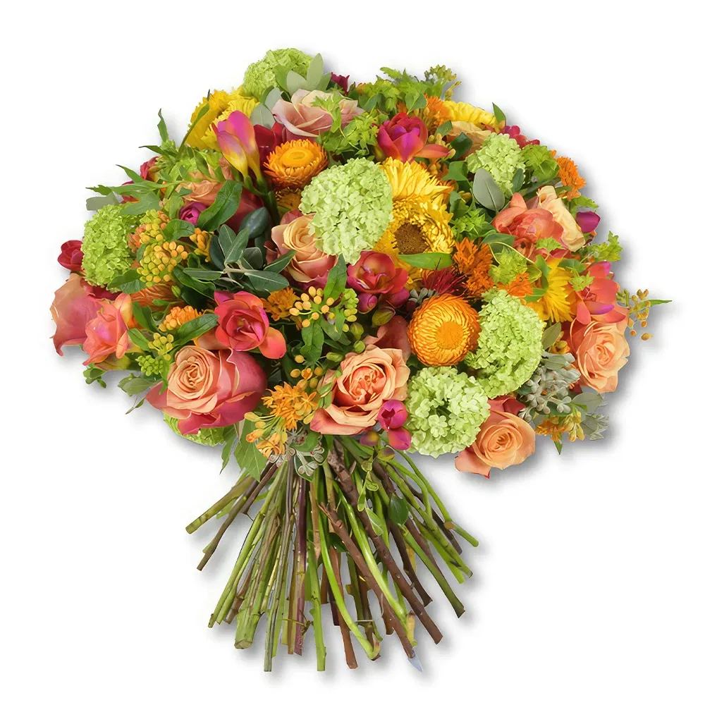 Dubai blommor- Rustik ros- och freesiabukett
