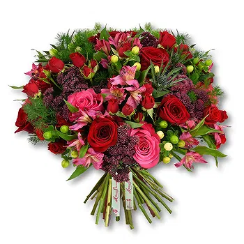 United Arab Emirates flowers  -  Bold Red and Hot Pink Rose Bouquet Flower Delivery