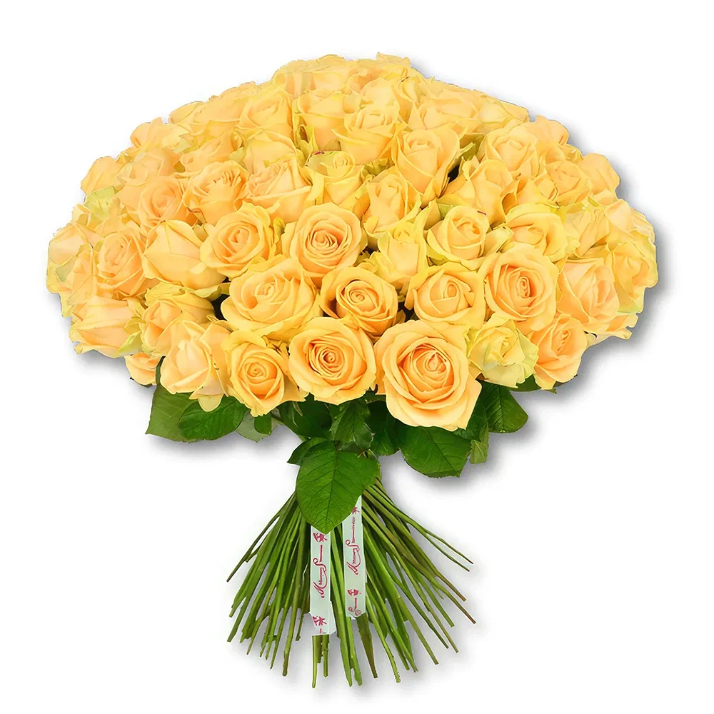 Dubai blommor- Gul rosbukett Bliss