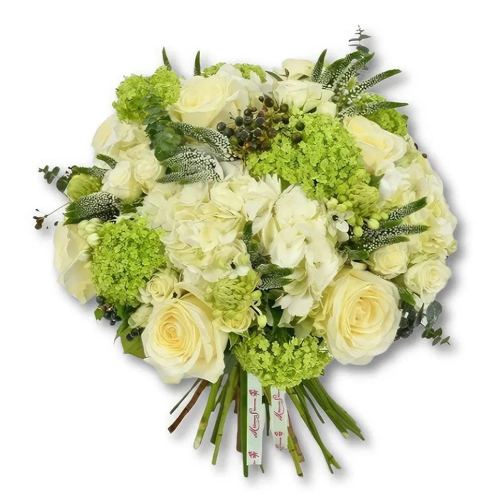 Dubai blommor- Bukett med vita rosor och hortensia