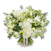 Deira online virágüzlet - Elegáns fehér hortenzia és liziantusz csokor Csokor