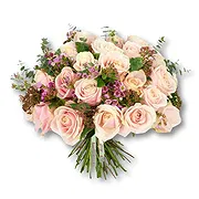 Bur Dubai online Florist - Elegant Soft Pink Rose and Wax Flower Bouquet