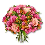 JVC online Florist - Vibrant Hot Pink and Orange Rose Bouquet Bouquet