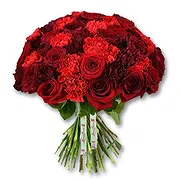 Dubai online Blomsterhandler - Røde roser og nelliker blomsterbuket Buket