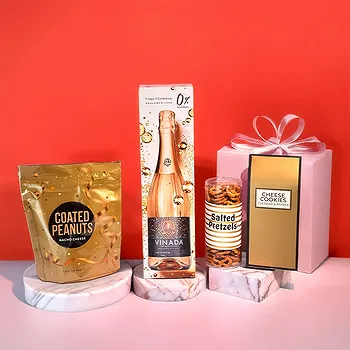 Puroniitty rože- Darilna škatla brez alkohola z bleščicami in  Cvet Dostava