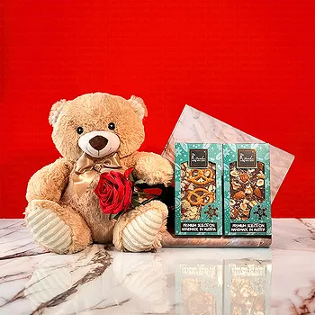 Sevilla rože- Darilni set Hugs & Chocolate Cvet Dostava