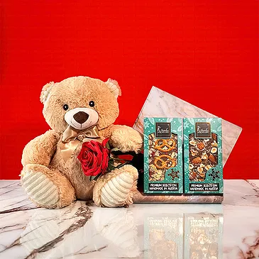Gelves flowers  -  Hugs & Chocolate Gift Set Flower Bouquet/Arrangement