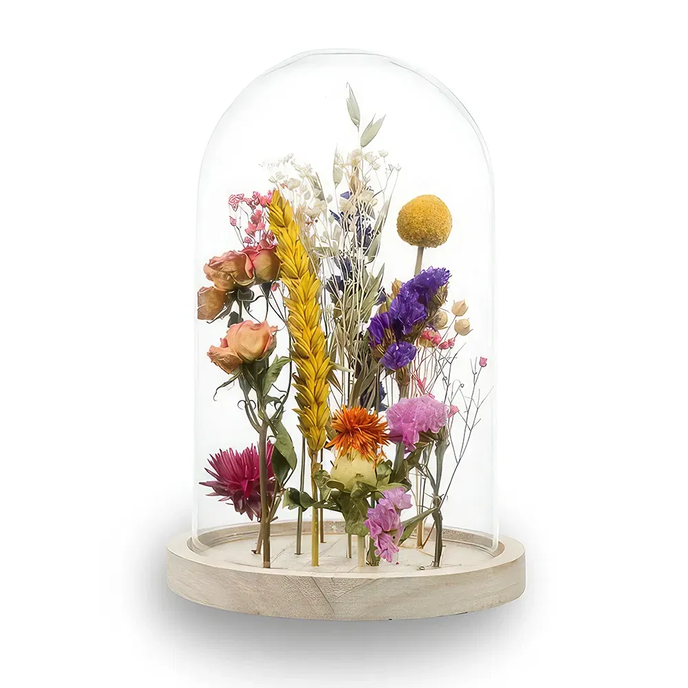 flores de Suíça- redoma de flores