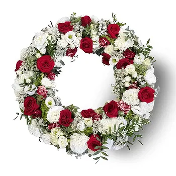 fiorista fiori di Schellenberg- Corona rossa e bianca Fiore Consegna