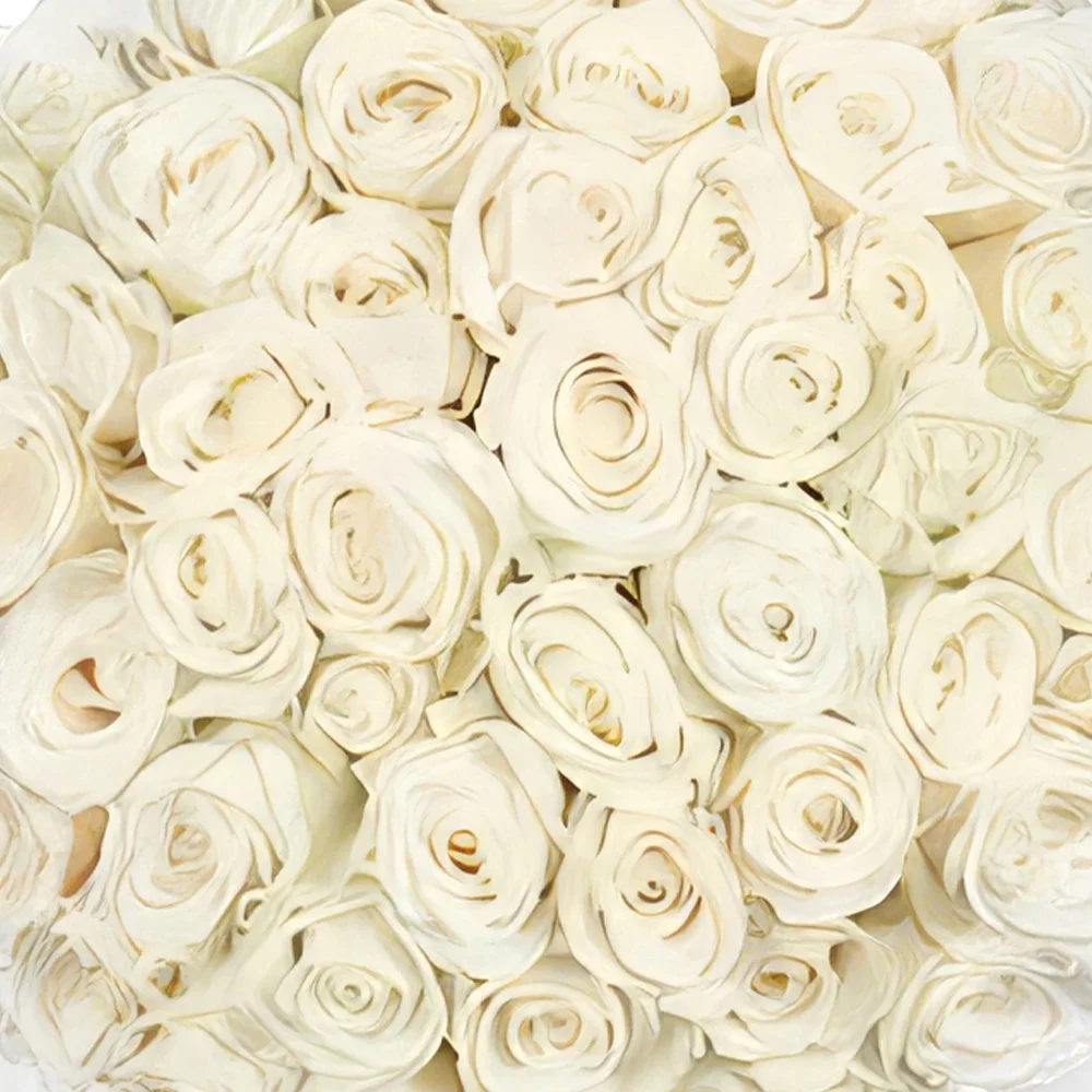 Almere-virágok- 50 fehér rózsa | Virágárus Virágkötészeti csokor