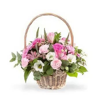 Budapest flowers  -  PINK PICNIC - FLOWER BASKET Delivery